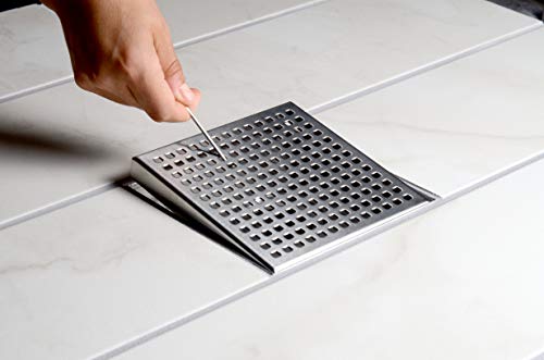 Designline 4 in. x 4 in. Square Drain Wave Grate - size: 4", style: Wave