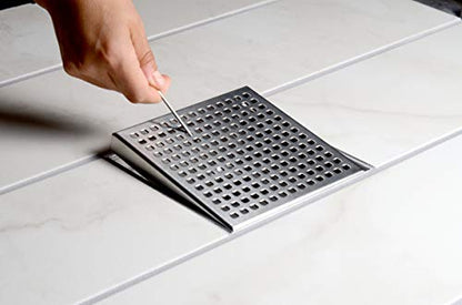 Designline 4 inch. x 4 inch. Square Drain Tile-in Grate | (Pack of 3) - size: 4" (Pack of 3), style: Tile-In