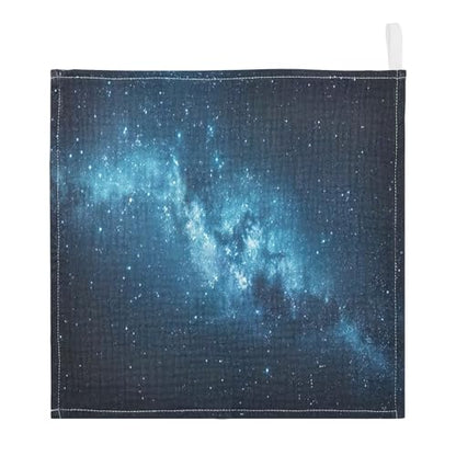 YETTASBIN Galaxy Muslin Baby Hand Washcloths, Soft Cotton Bath Face Towel, 4 Layers Extra Absorbent Feeding Burp Cloth for Newborn Infant, 3 Pack - size: 12 Inch x 3 Pack