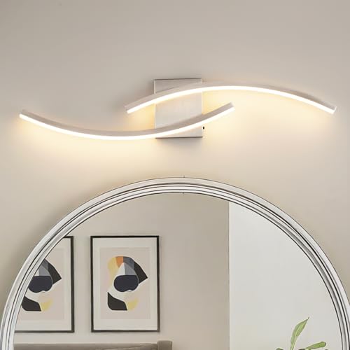 31.5 inch Modern Bathroom Vanity Light Brushed Nickel Lights Fixtures Dimmable 5CCT Led Bathroom Light Fixture Over Mirror Modern Wall lamp for Cabinet Hallway - color: Brushed Nickel, size: 31.5Inch