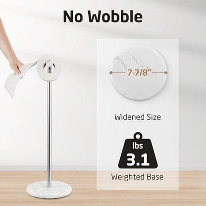 KES Toilet Paper Holder Stand with Modern Natural Marble Base | Freestanding Toilet Paper Tissue Roll Holder, SUS304 Stainless Steel Polished Finish, BPH284S1 - color: Polished Finish, size: 20.6"H