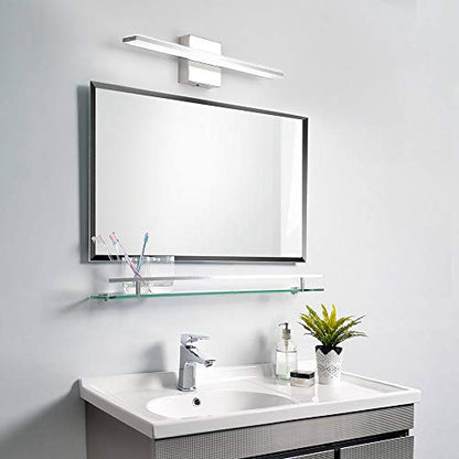 LED Vanity Light Bar 20 Inch Bathroom Light Fixtures 12W Over Mirror Lighting Chrome Vanity Lights Fixtures Modern Bathrooms Lamps Acrylic Bath Wall Light Fixtures - color: Chrome, size: 20 Inch