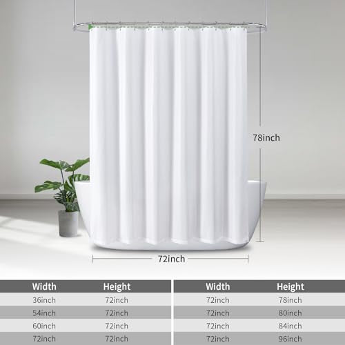 eachope Waterproof Fabric Shower Curtain,No Liner Needed,TPU Laminated Polyester Shower Curtain,Chevron Striped Design with Weighted Magnets and Metal Grommets,72 x 78 Inch,White - color: White, size: 72"W x 78"L (Pack of 1)