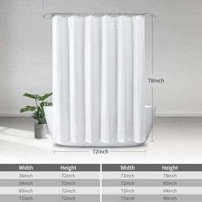 eachope Waterproof Fabric Shower Curtain,No Liner Needed,TPU Laminated Polyester Shower Curtain,Chevron Striped Design with Weighted Magnets and Metal Grommets,72 x 78 Inch,White - color: White, size: 72"W x 78"L (Pack of 1)
