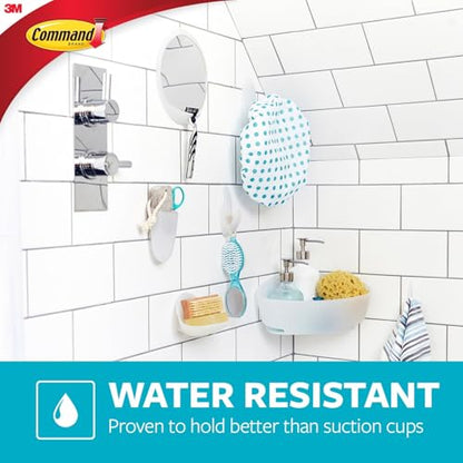 Command Large White Bath Hooks, 1 Hook, 2 Strips | Water Resistant, Damage-Free Hanging, Ideal for Bathroom Organization, Great for Hanging Bath Towels, Holds up to 7.5 lb - size: Large