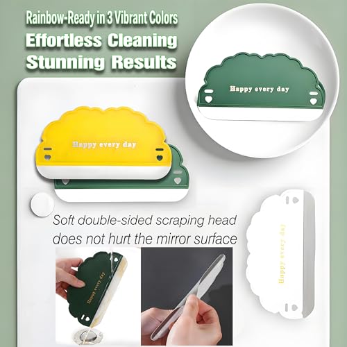 Squeegee Bathroom Glass Door Cleaning Scraper with Hanging Hook, Silicone Mini Kitchen Countertop Squeegee, Water Wiper Scraper for Sink Tiles Cleaning Tools (Cloud 3PCS) - color: Cloud 3pcs