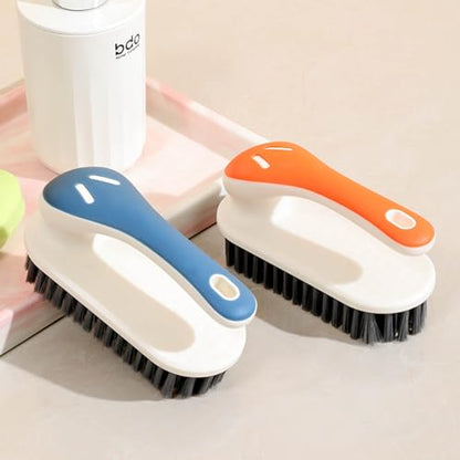 Soft Bristle Scrub Cleaning Brush Stain Remover Brush Fabric Cleaning Brush Laundry Brush Small Scrub Brush Cleaner Household Cleaning Brushes for Carpet, Clothes, Bathroom,Sneaker-2 Pack (Blue) - color: Blue