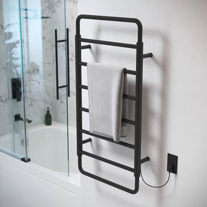 Swiss Madison Ivy 8-Bar Electric Towel Warmer Heated Towel Racks for Bathroom in Matte Black - color: Black