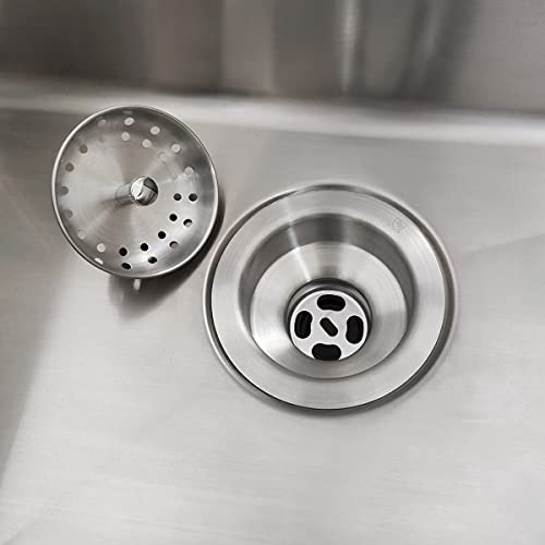 EADOT 3.5 Inch Nickel Sink Drain Assembly with Strainer Basket Stopper, 304 Stainless Steel Sink Strainer and Stopper