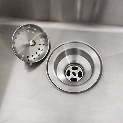 EADOT 3.5 Inch Nickel Sink Drain Assembly with Strainer Basket Stopper, 304 Stainless Steel Sink Strainer and Stopper
