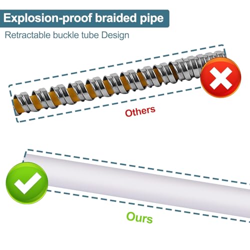 Shower Hose, 140 Inches Extra Long Shower Head Hose Extension for Bathing Toilet Cleaning Dogs Bathroom Bathing White Handheld Shower Hose - color: White, size: 140inch
