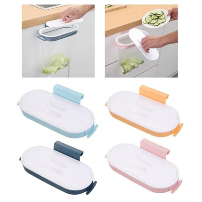 Removable Trash Bag Holder Hanging Holder Over The Cabinet Cupboard Home Kitchen Waste Bin Trash Rack Wall Mounted Waste Bin - color: A