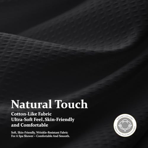 Extra Long Waffle Shower Curtain 256 GSM Fabric 72"x84" Black | 84 Inch Long, Thick Cloth, Weighted Hem, Water Repellent, Tall Hotel Luxury Polyester Shower Curtains for Bathroom 12 Hooks - color: Black, size: 72"W x 84"L (Pack of 1)