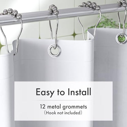 White Shower Curtain Liner with Magnets, 72x72 Plastic Shower Liner PEVA Waterproof Medium Weight Inside Shower Curtains Liner for Bathroom with Rustproof Grommet - color: White, size: 72"W x 72"L (Pack of 1)