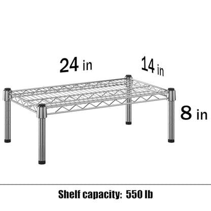 14" Deep x 24" Wide x 8" Height Wire Shelving Kit | 1-Tier | NSF Commercial Storage Rack Unit - size: 14" Deep x 24" Wide
