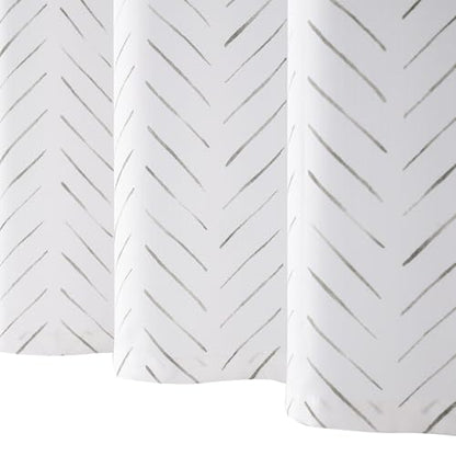 jinchan Small Stall Taupe Grey and White Shower Curtain 48x72 Inches Inky Herringbone Chevron Zig Zag Waterproof Fabric Modern Farmhouse Shower Curtains for Bathroom with 8 Hooks - color: Inky Taupe Grey, size: 48"W x 72"L (Pack of 1)