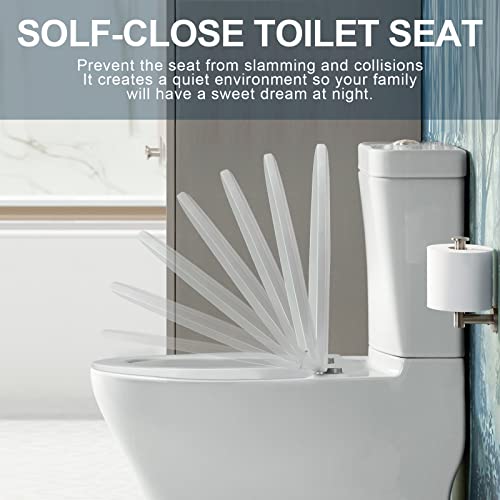 YNR Toilet Seat with Slow Close Hinges, Standard Elongated Toilet Seat with Non-slip Seat Bumpers, Easy to Install & Clean, Heavy Duty PP Material, Fits All Toilet Brands (Y7) - color: Y7