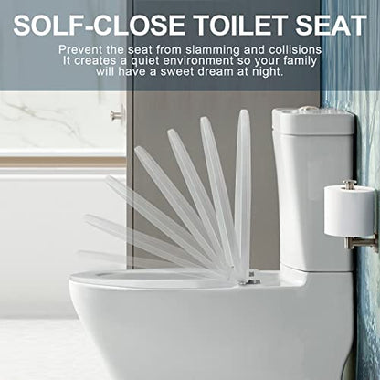 YNR Toilet Seat with Slow Close Hinges, Standard Elongated Toilet Seat with Non-slip Seat Bumpers, Easy to Install & Clean, Heavy Duty PP Material, Fits All Toilet Brands (Y7) - color: Y7