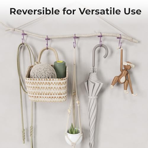 Purple Shower Curtain Hooks, Bathway Shower Curtain Rings Rust Proof, 12PCS Shower Hooks for Shower Curtain, T-Bar Design Convenient Elegant Shower Curtain Hangers for Bathroom Kitchen Wardrobe - color: Purple