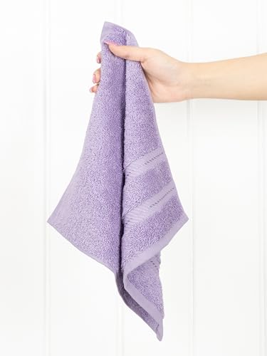 American Soft Linen 100% Cotton Luxury Turkish Towels, 4 PC Washcloth Set | Soft Absorbent Quick Dry OEKO Tex Standard 100 Certificated Durable Machine Washable Premium Hotel Quality - color: Lilac, size: 13"x13"