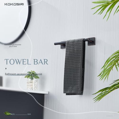 KOKOSIRI Towel Rings 9-Inch Bathroom Hand Towel Rack Wall Mount Towel Bar Oil Rubbed Bronze Stainless Steel Bathroom Hardware Kitchen Storage, B4005ORB-L9 - color: Oil Rubbed Bronze