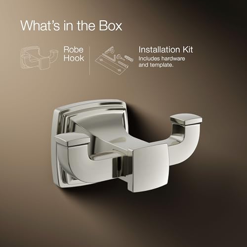 Kohler 27411-SN Riff® Double Robe Hook, Vibrant Polished Nickel - color: Vibrant Polished Nickel, style: Robe Hook