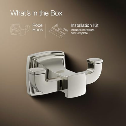 Kohler 27411-SN Riff® Double Robe Hook, Vibrant Polished Nickel - color: Vibrant Polished Nickel, style: Robe Hook