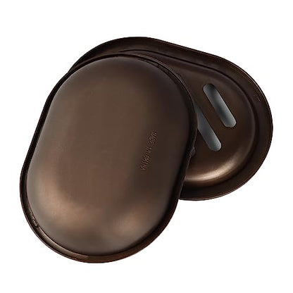 TOPSKY 4 Pcs Soap Dish for Shower, Soap Savers with Drip Tray, Plastic Double Layer Draining Soap Box for Bathroom - Bronze - color: Bronze 4pcs