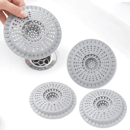 Silicone Shower Drain Hair Catcher,Anti-Clogging Pet Hair & Debris | Hair Stopper Drain Strainer for Bathroom Sink & Bathtub, Cover & Trap for Most Tubs, Stays in Place, Ease of Cleaning,3 Pack