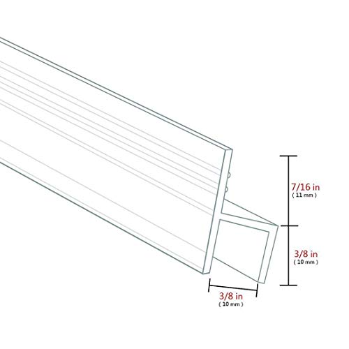 Shower Glass Door Seal Strip, 120 Inch Silicone Soft Shower Door Sweep to Stop Leaks, Frameless Seal Strip