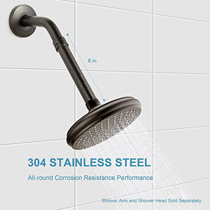 OFFO Shower Head Extension Arm, Oil Rubbed Bronze 6 in Shower Arm Extension Shower Head Extender Made of 304 Stainless Steel Shower Pipe Extension - color: Oil Rubbed Bronze, style: 6 in