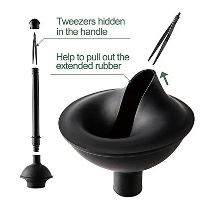 Eyliden Toilet Plunger and Brush Set, 2-in-1 Compact Holder, Black | Unclogs Toilets, Deep Cleans Bowls, Nylon Bristles, Rubber Cup, Durable Plastic Caddy, Space-Saver, Bathroom Cleaning Tools - color: Black
