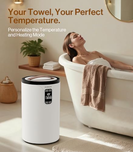 Towel Warmer, 20L Hot Towel Warmers for Bathroom with 24H Timer, Temperature Adjustable, LED Display, Auto Shut Off, Even Heated for Oversized Towels, Bathrobes, Valentine Gifts