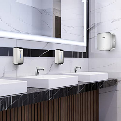 AIKE Heavy Duty Automatic Soap Dispenser,37oz for Bathroom,Polished Steel | 5-Level and Savety Key for Commercial(4*AA Batteries Not Included),Screw Wall Mount for Space-Saving,Stainless Steel AK1206 - color: Polished Stainless Steel