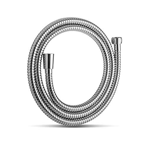 OFFO Shower Hose, Kink Free Stainless Steel Shower Hose Attachment Electroplating Handheld Shower Head Hose Flex Hoses Extension with Brass Insert & Nut for Pet Bathing Cleaning 80 in, Chrome - color: Chrome, size: 80 in