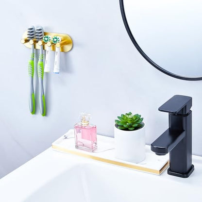 Electric Toothbrush Head Holder, Toothbrush Holders Wall Mounted, Adhesive Tooth Brush Head Holder Organiser, Electric Toothbrushs Holder, Shower Tooth Brushing Holder (Gold, Large) - color: Gold, size: Large