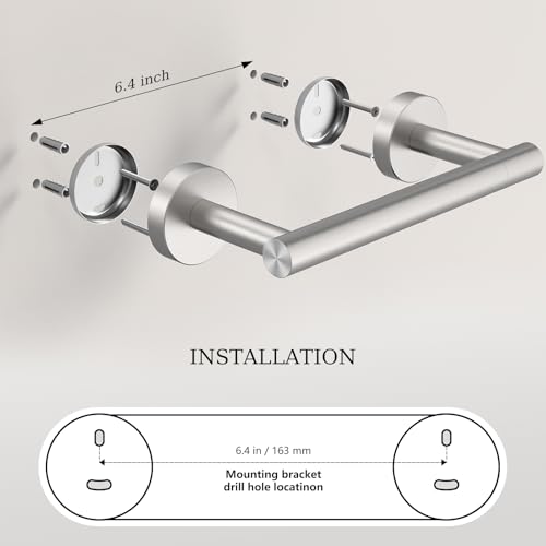 Toilet Paper Holder & Towel Holder, Bathroom Hardware Set-SUS304 Stainless Steel Double Post Pivoting Tissue Roll Holder and Hand Towel Ring Set for Bathroom, RV, Brushed Nickel - color: Brushed Nickel