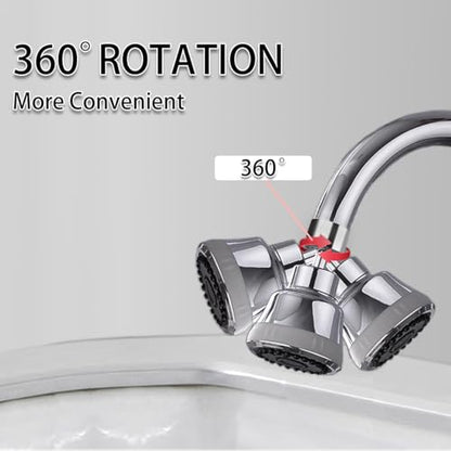 Faucet Aerator Faucet Sprayer Attachment, Kitchen Faucet Head Replacement with 4 Spray Modes, 360° Swivel Faucet Extender Anti-Splash Sink Sprayer Faucet Nozzle Head (Smooth, Silver) - color: Silver, style: Smooth