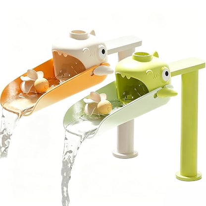 2 Pack Faucet Extender for Toddlers Universal Sink Extension with Water Wheel to Kids Fun Hand Washing Temperature Sensitive Orange Green - color: Orange Green