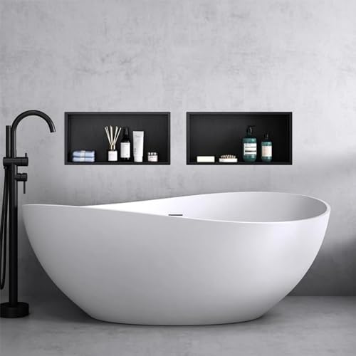 13.8"×9.3"×3.1" Shower Niche, Rectangular Single Wall Niche Insert, 304 Stainless Steel Bathroom Shelf Organizer, Recessed Shower Caddy,Black - color: Black