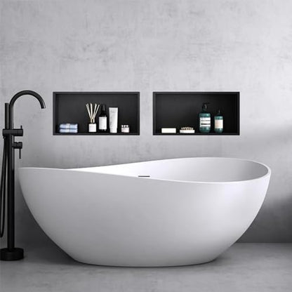 13.8"×9.3"×3.1" Shower Niche, Rectangular Single Wall Niche Insert, 304 Stainless Steel Bathroom Shelf Organizer, Recessed Shower Caddy,Black - color: Black
