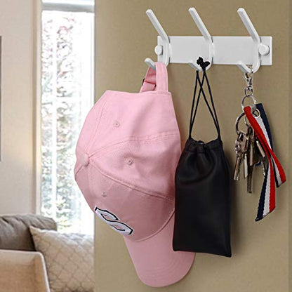 WEBI Coat Rack Wall Mount,Coat Hooks Wall Mounted,Coat Hanger Wall,Hook Rack Rail,3 Hooks for Hanging Coats,Hats,Jacket,Clothes,White - size: 3 Hooks