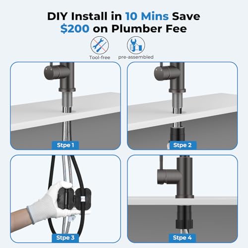 VFAUOSIT Kitchen Faucet with Pull Down Sprayer, Oil Rubbed Bronze | Cold-Start Safety, 3 Spray Modes, 360° Swivel, cUPC/CEC Certified, Fingerprint-Resistant Finish, Premium Ceramic Disc Valve - color: Oil Rubbed Bronze