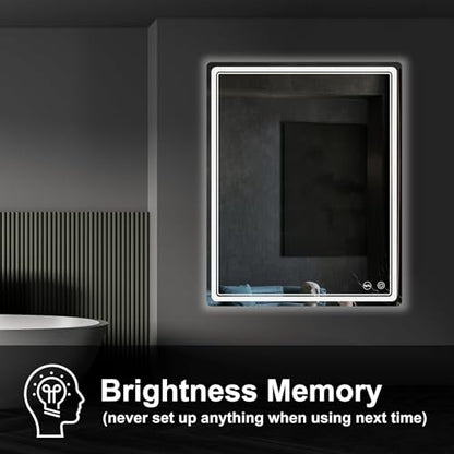 LED Bathroom Mirror with Lights, Anti-Fog, Dimmable, Lighted Bathroom Vanity Mirror for Wall, UL-Certified (32 x 40) - size: 40"L x 32"W