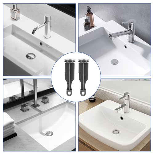 2-Pack Bathroom Sink Pop-Up Drain Stopper compatible with Delta RP5648BN, Gray Replacement Part Compatible with Standard Faucet Sink Drains