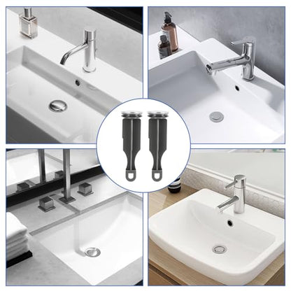 2-Pack Bathroom Sink Pop-Up Drain Stopper compatible with Delta RP5648BN, Gray Replacement Part Compatible with Standard Faucet Sink Drains