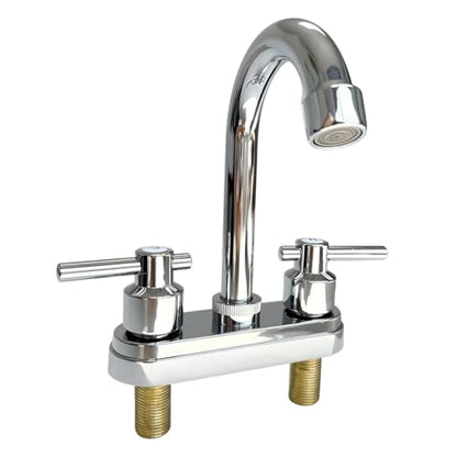 Bathroom Faucets,Black Bathroom Sink Faucet 2 Hole,Centerset 4 inch Bathroom Faucet with Two Handle and 2 Supply Hoses,Bathroom Faucets for Sink Vanity,Chrome - color: Chrome