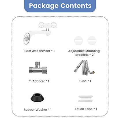 Ultra-Slim Bidet Attachment for Toilet - Effortless Non-Electric Self-Cleaning Dual Retractable Nozzles Bidets Toilet Seat, Adjustable Water Pressure Fresh Water Sprayer Baday
