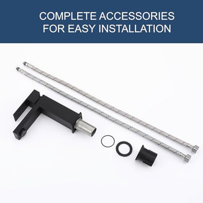 Black Bathroom Sink Faucet One Hole Faucet Single Handle 2 Packs 1 Hole Vanity SUS304 Stainless Steel Faucets for Bathroom Sink Matte Black Bathroom Faucet 2 Pieces, SF3-BK-P2 - color: Matte Black, style: For 1 Hole Sink: Only Faucet (2 Packs, NO Drain)
