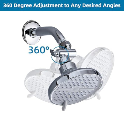 Adjustable Shower Head Extension Arm, 360° Swivel Elbow Adapter, Stainless Steel Rust-Resistant Shower Head Connector for Fixed and Rain Shower Heads (Silver) - color: Silver